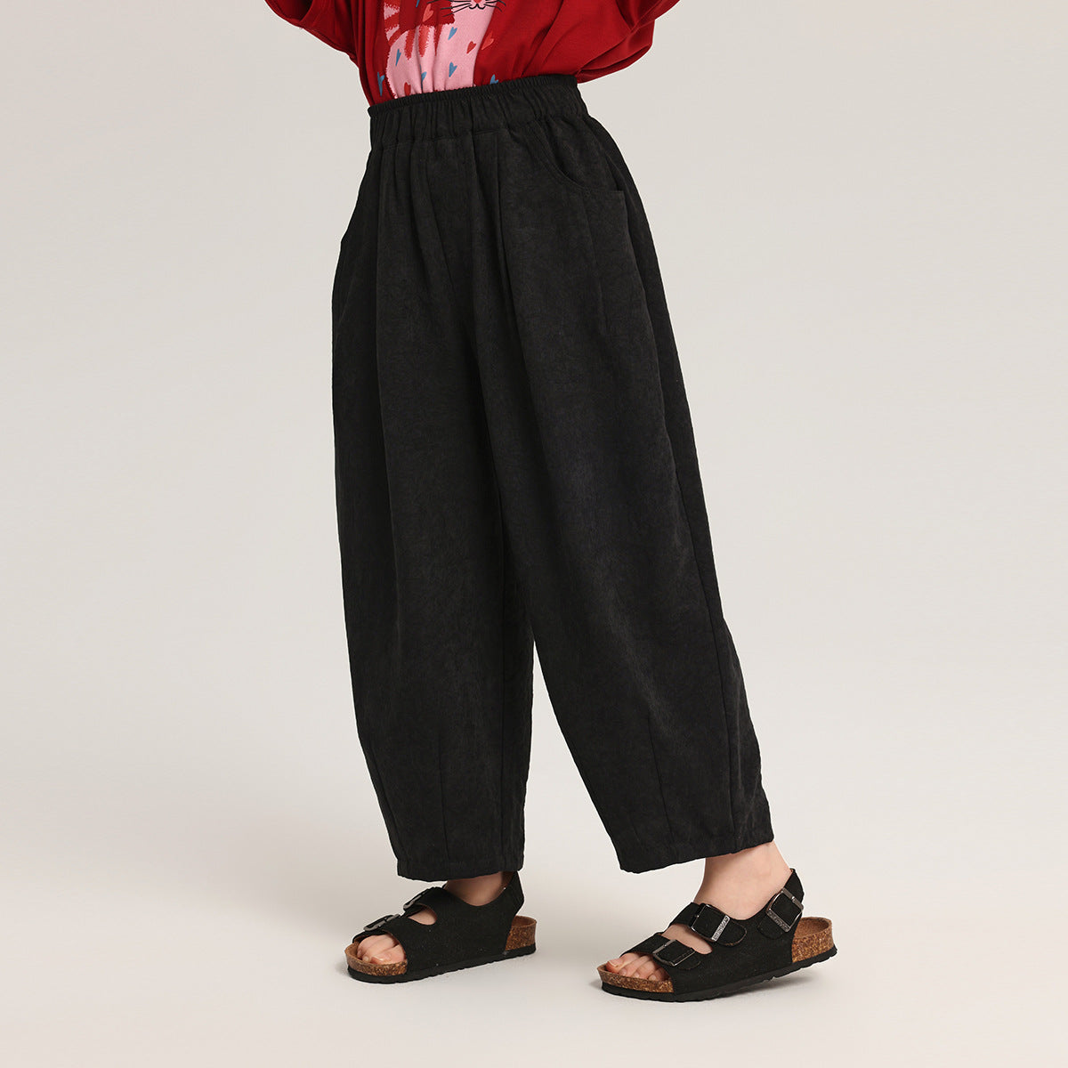 Solid Color Optional Pudding Summer Middle Big Children's Pants