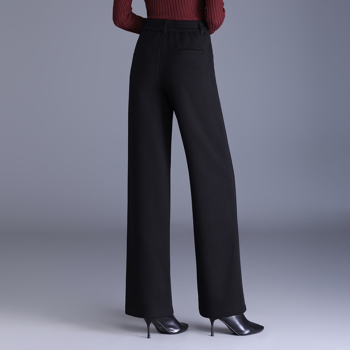 Women's Woolen High Waist Slimming Loose Wool Casual Pants