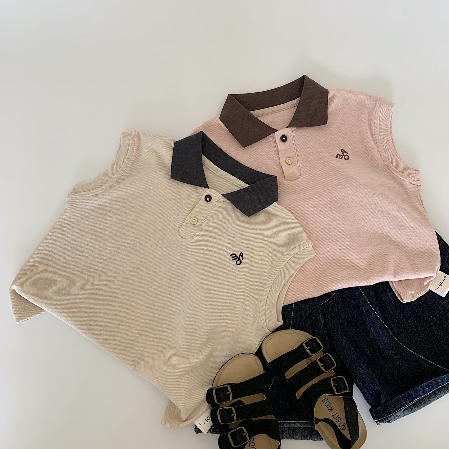 Children's Sleeveless Summer Solid Color Shirt Vest Children's T-shirt