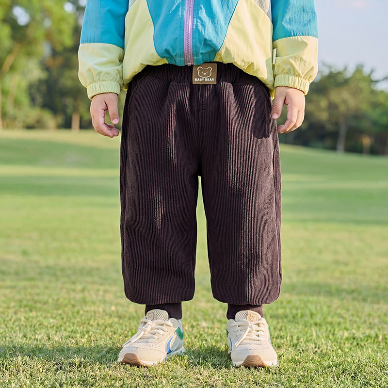 Fleece-lined Long Winter Clothes Trousers Loose Casual Children's Pants