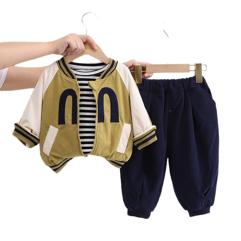 Autumn Fashion Clothes Large Letter Backpack Children's Suit