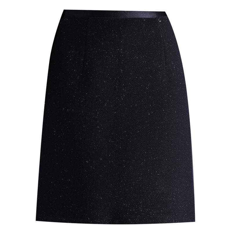 Women's Sequined Woolen Shiny Classic Style High Waist Slimming Temperament Skirts