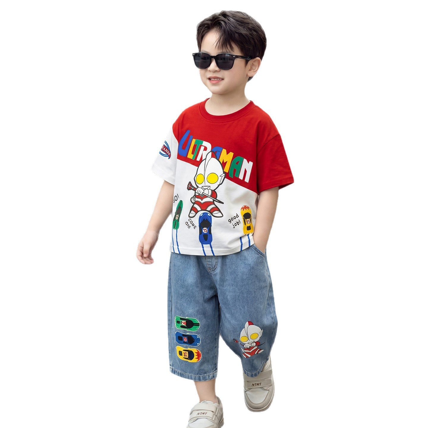 Clothes Summer Short Sleeve Fashion Pu Children's Suit