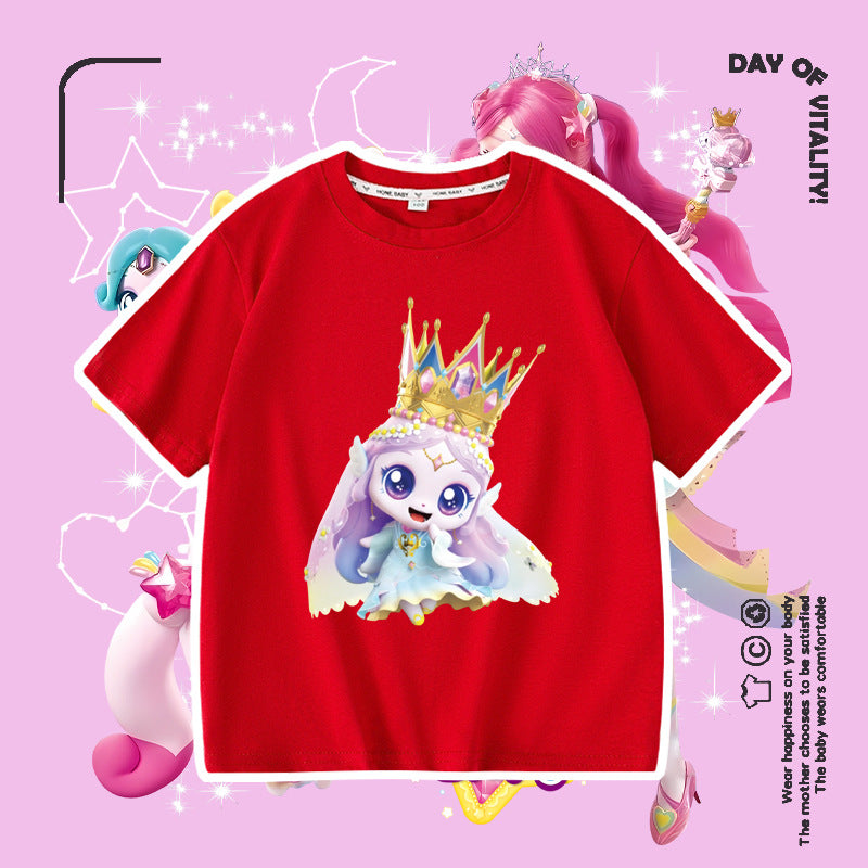 Short Sleeve Summer Fashionable Round Neck Cotton Children's T-shirt