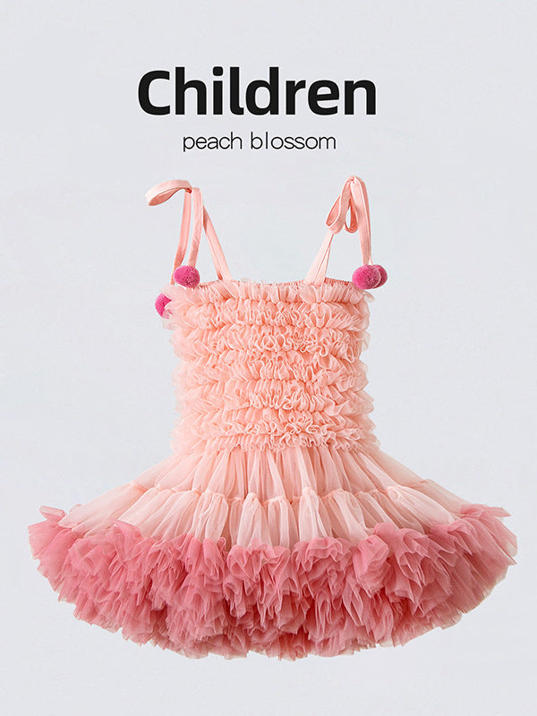 Summer Braces Skirt Christmas Princess Tulle Tutu One Year Old Children's Dress