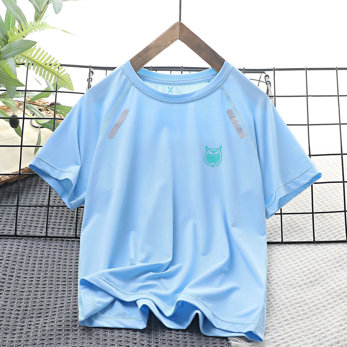 Sports Summer Top Nylon P Mesh Medium Big Four Needles Children's T-shirt