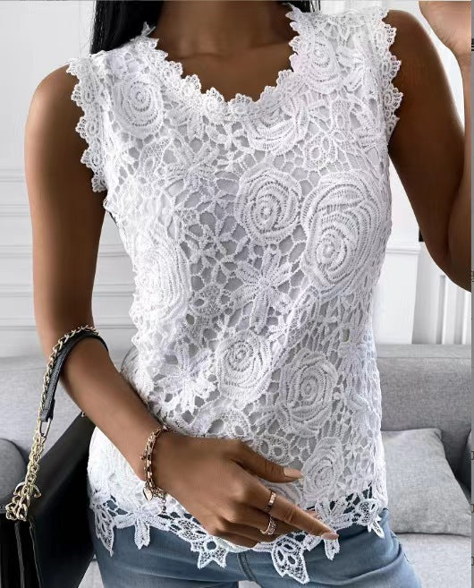 Cool Classy Fashion New Women's Summer Lace Shirt, Chiffon Shirt
