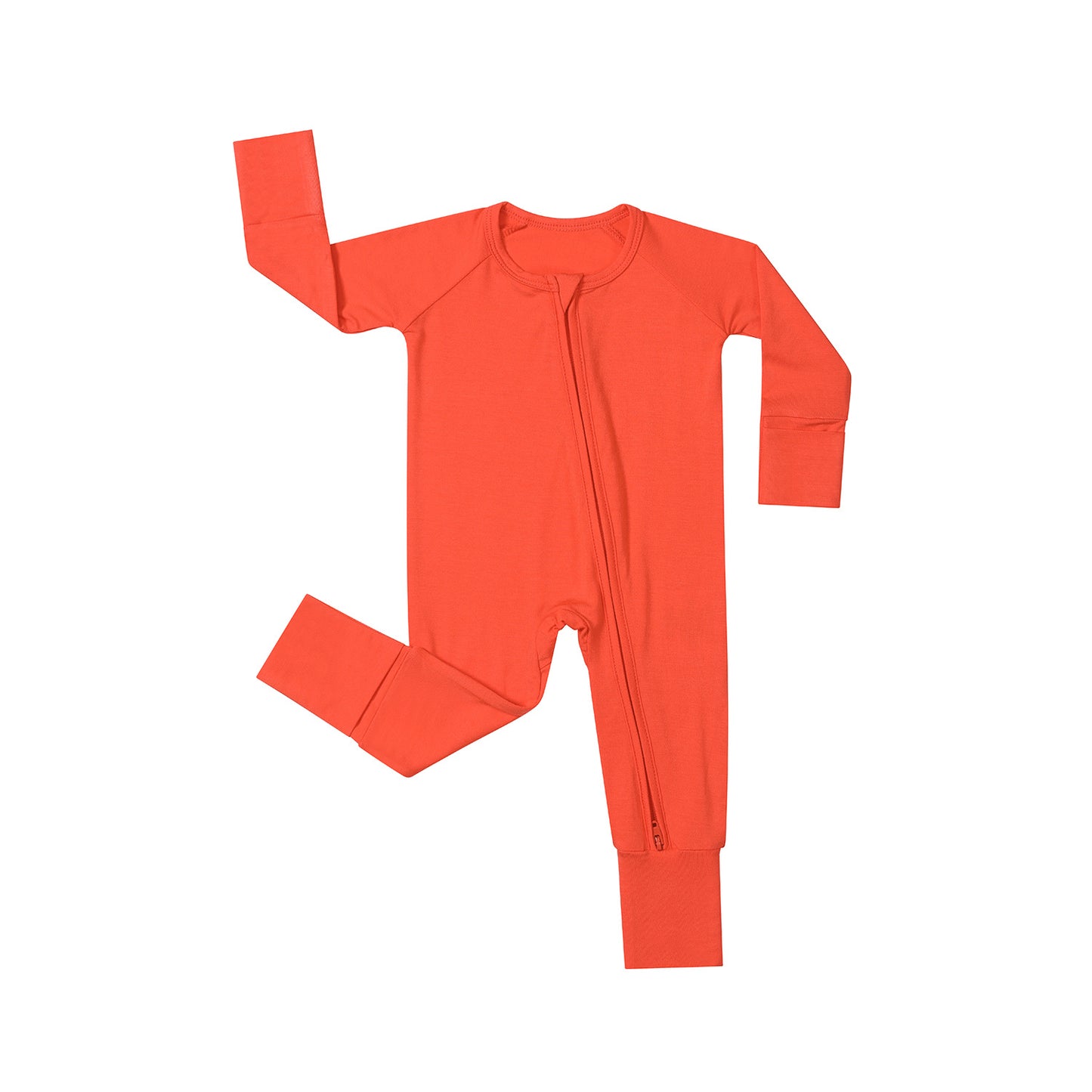 Bamboo Fiber Jumpsuits Romper Candy Color Long Sleeve Double Zipper Jumpsuit, Climbing Suit