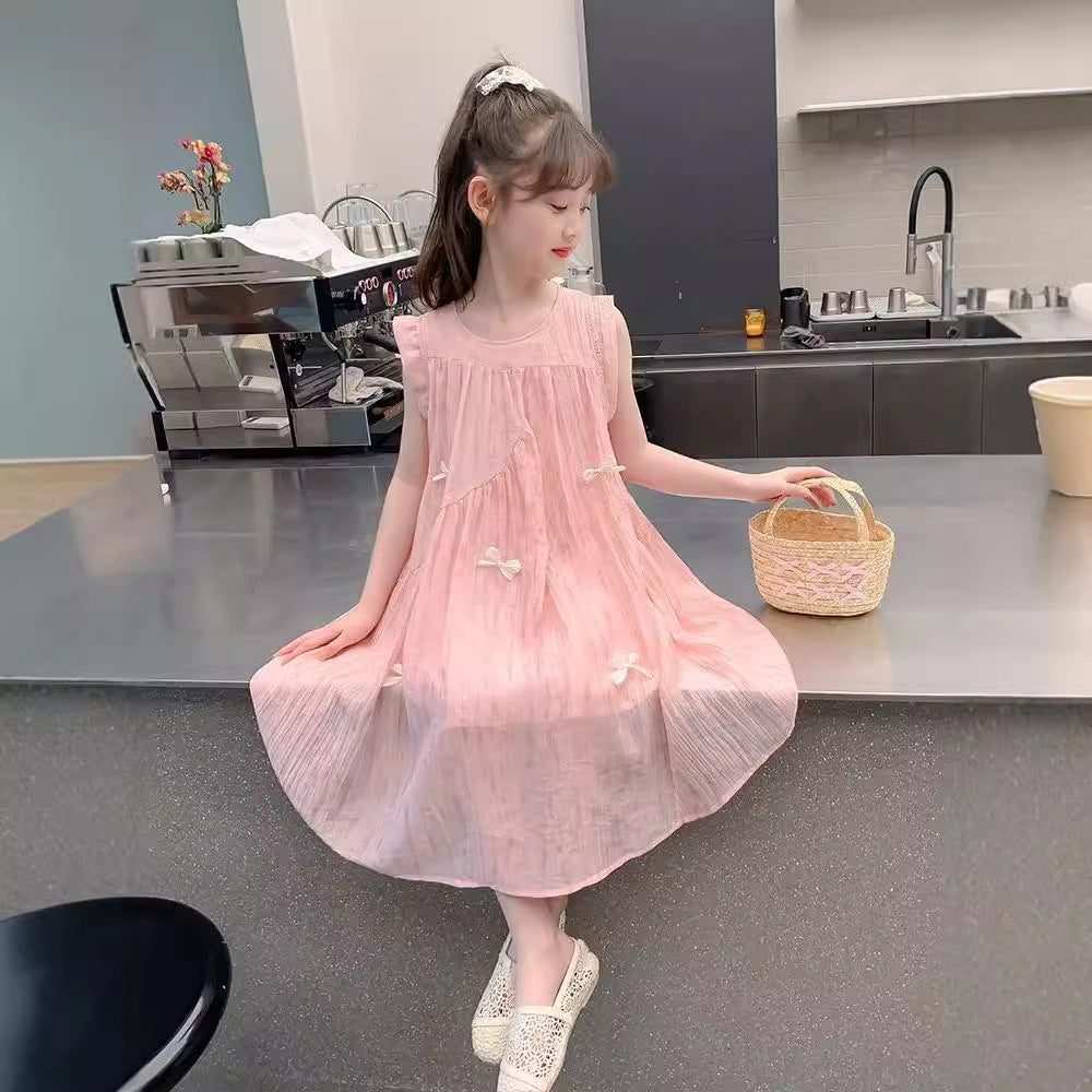 Children's Floral Summer Big Loose Sleeveless Vest Western Style Children's Dress