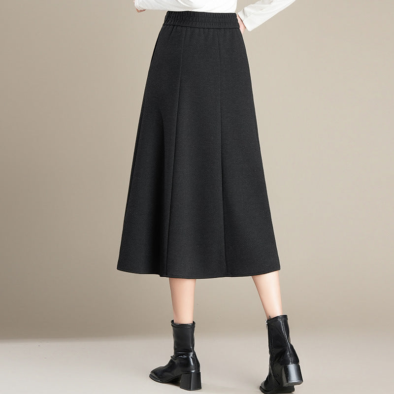 A- Line Mid-length High Waist Slimming Skirt