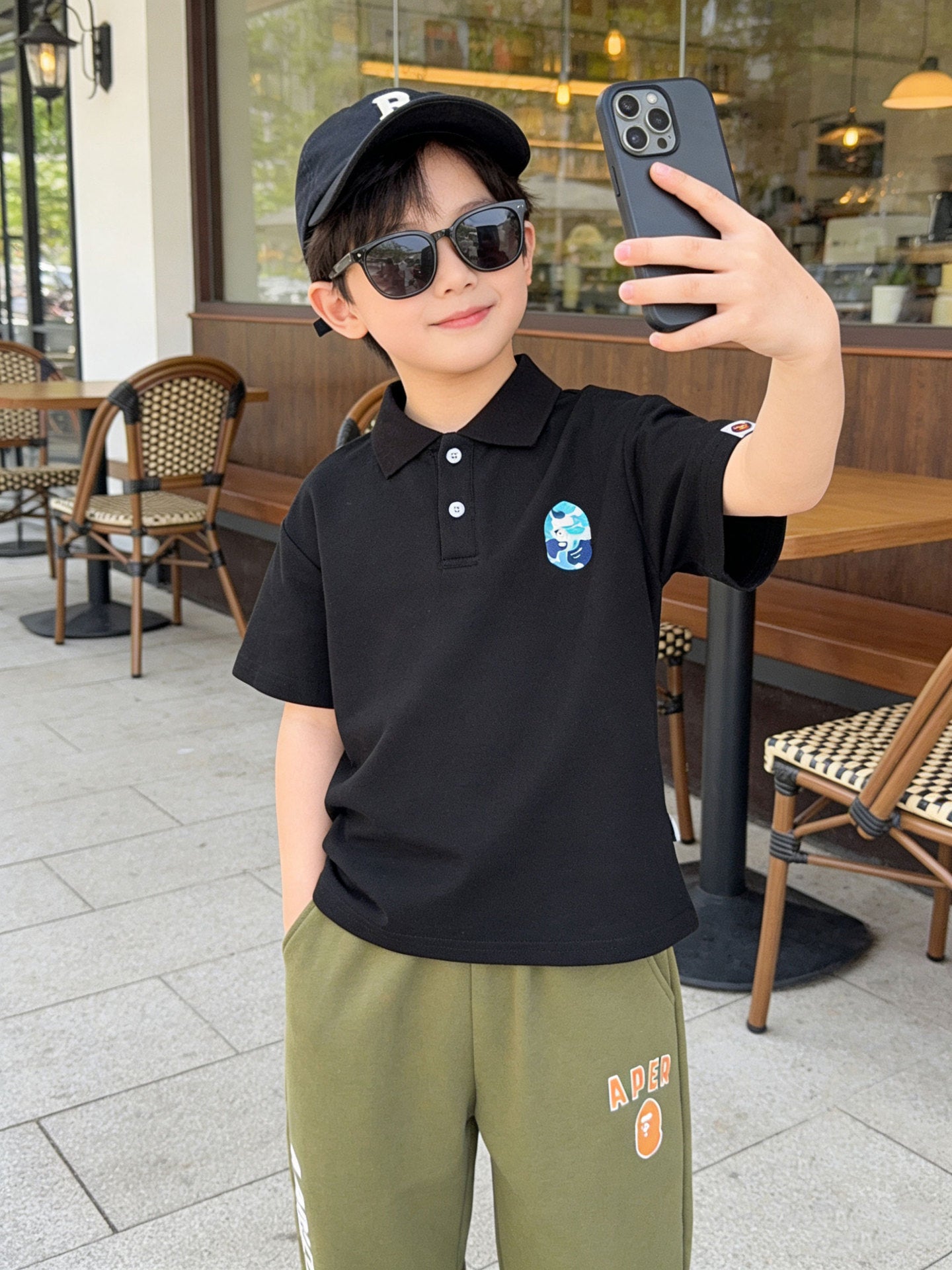 Children's Summer Casual Sports Short-sleeved Shirt Korean Style Fashion Fashionable Stylish Children's T-shirt