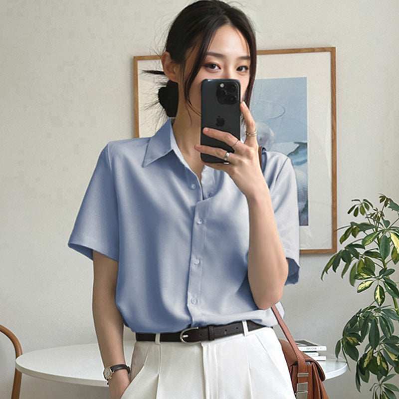 Women's Loose Sleeve Shirt Summer Thin Chiffon Quick Blouse