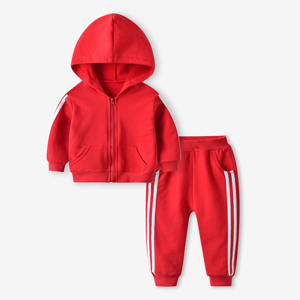 Women's & Men's Zipper Hoodle Leg Shaping Harem Pants Two-piece Children's Suit