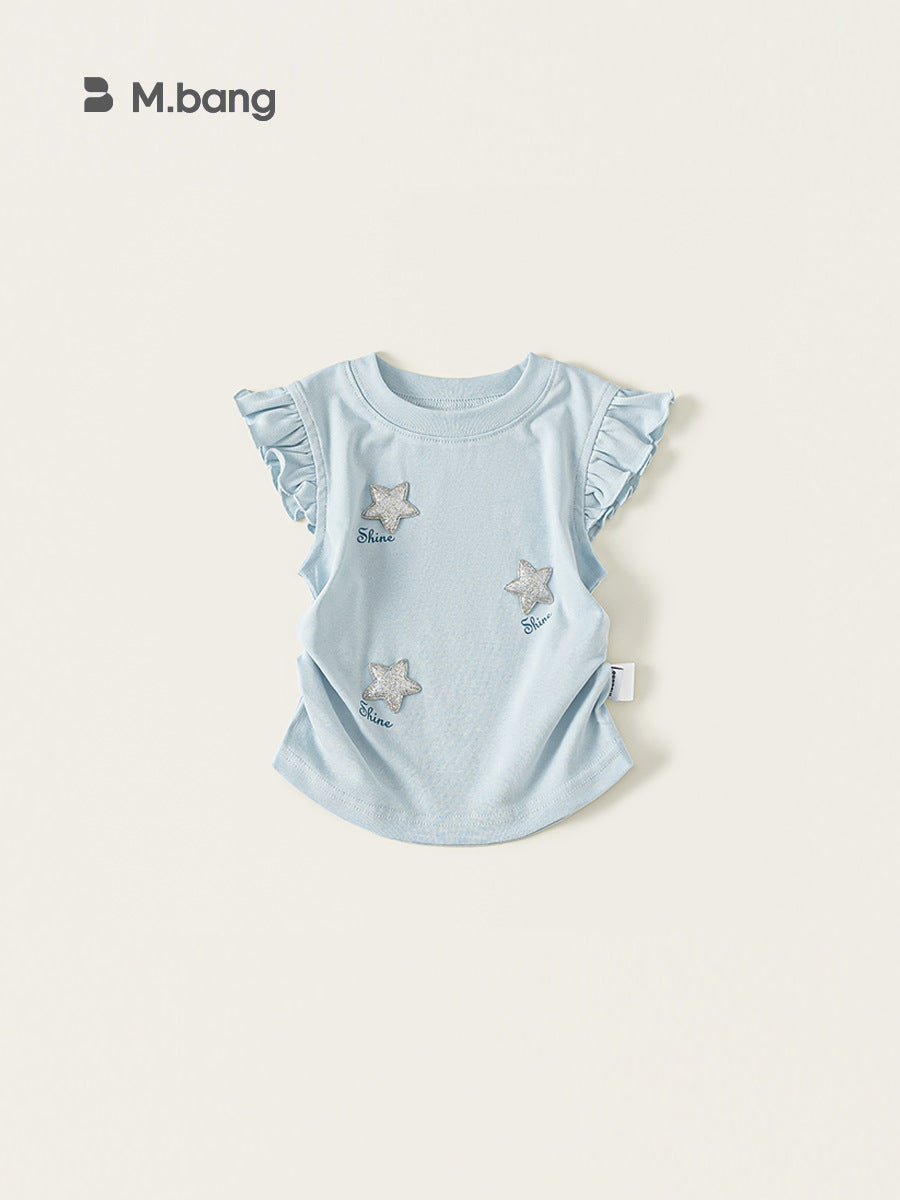 Children's Summer Flying Sleeve Western Style Tops Children's T-shirt