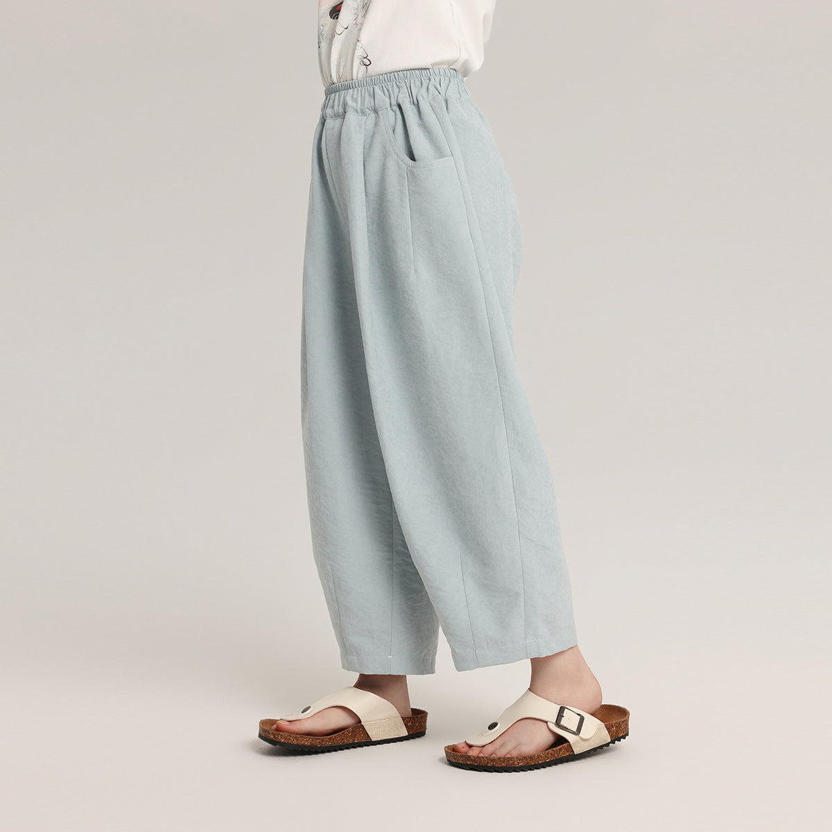 Solid Color Optional Pudding Summer Middle Big Children's Pants