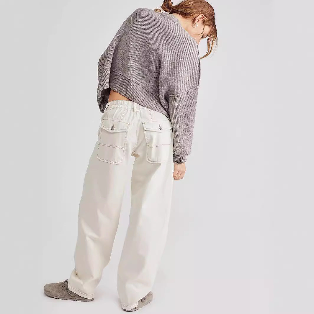 High Waist Casual Wide Leg Trousers Pants