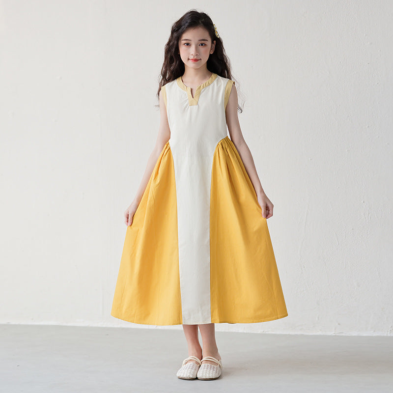 Summer Sleeveless Cute Princess Medium Big Swing Children's Dress