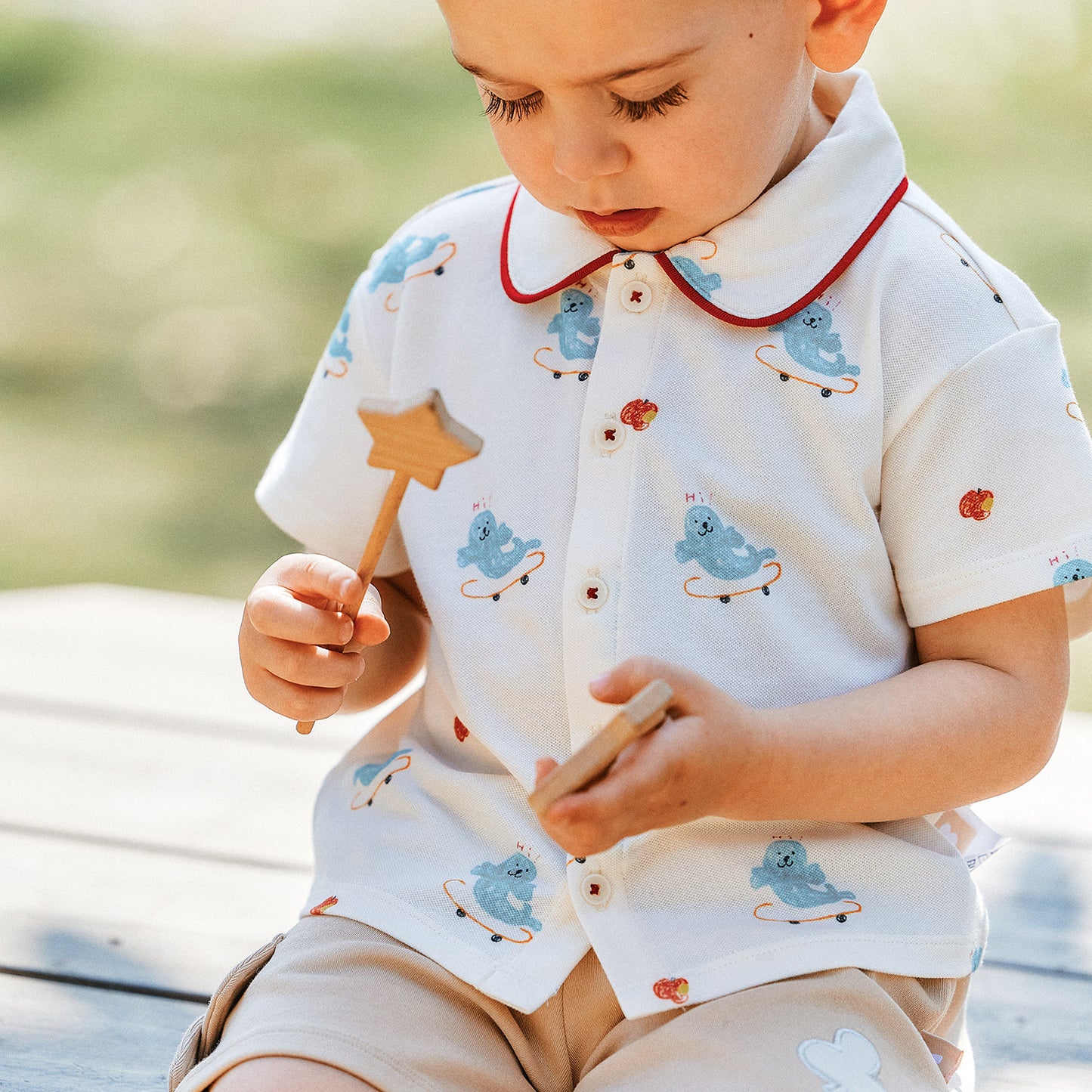 Children's Soft Full Printed Cardigan Boys Short Sleeve Summer Children's T-shirt