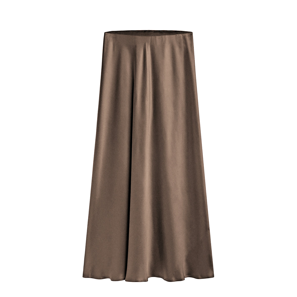 Women's Satin High Waist Elastic Quality Split Skirt