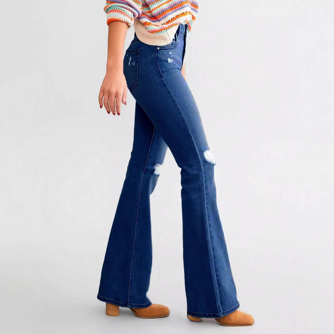 Women's Ripped Embroidered Denim Skinny Fashion Slim Jeans