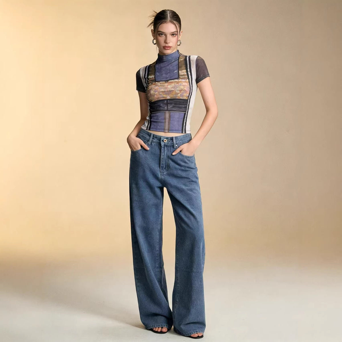 Women's Wide Leg Bow Overalls With Belt Loose-fitting Pants