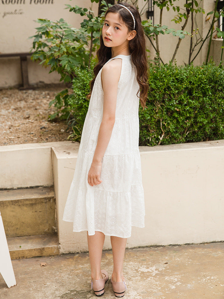 Strap Skirt Summer Sleeveless Cotton For Middle Older Fashionable Children's Dress