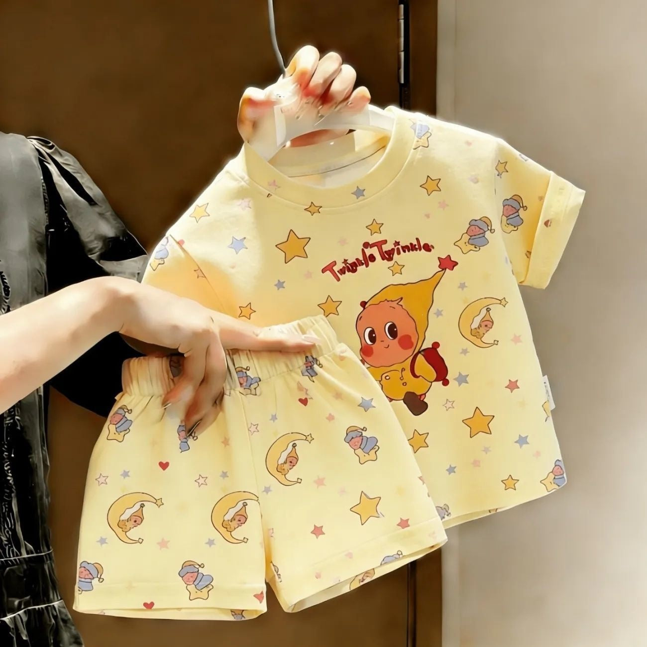 Summer Cartoon Western Style Boys Cute Wild Short-sleeved T-shirt Two-piece Children's Suit