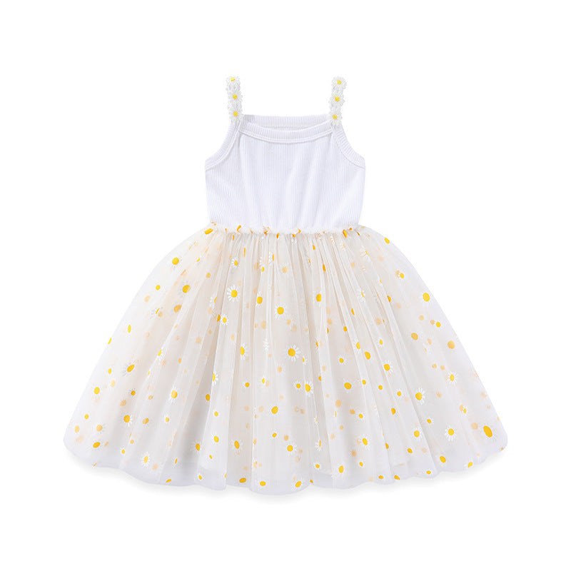 Summer Straps Tulle Skirt Little Daisy Children's Dress