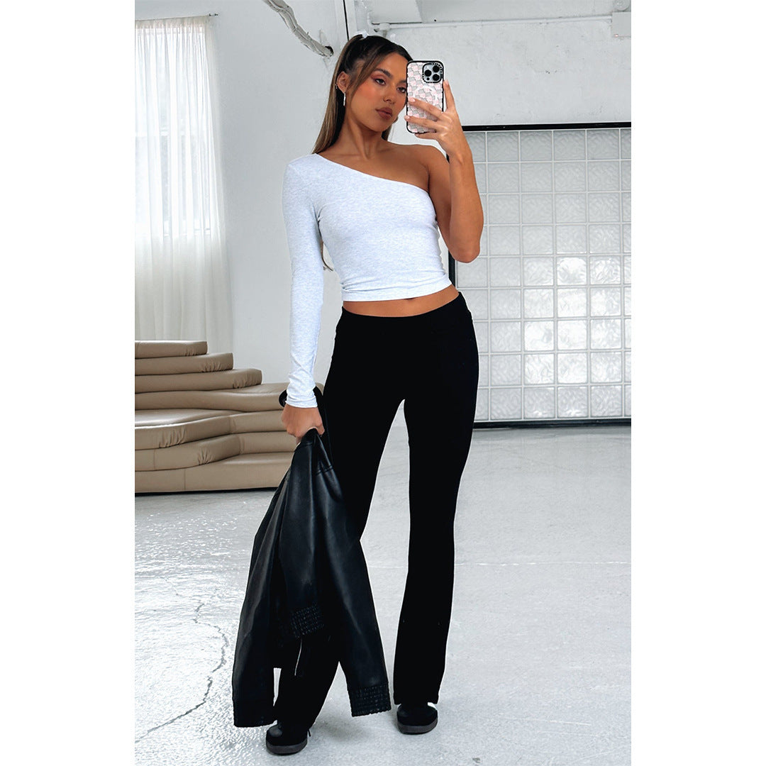 Fashion Pure Color Comfort Slim Slimming Low Waist Casual Pants