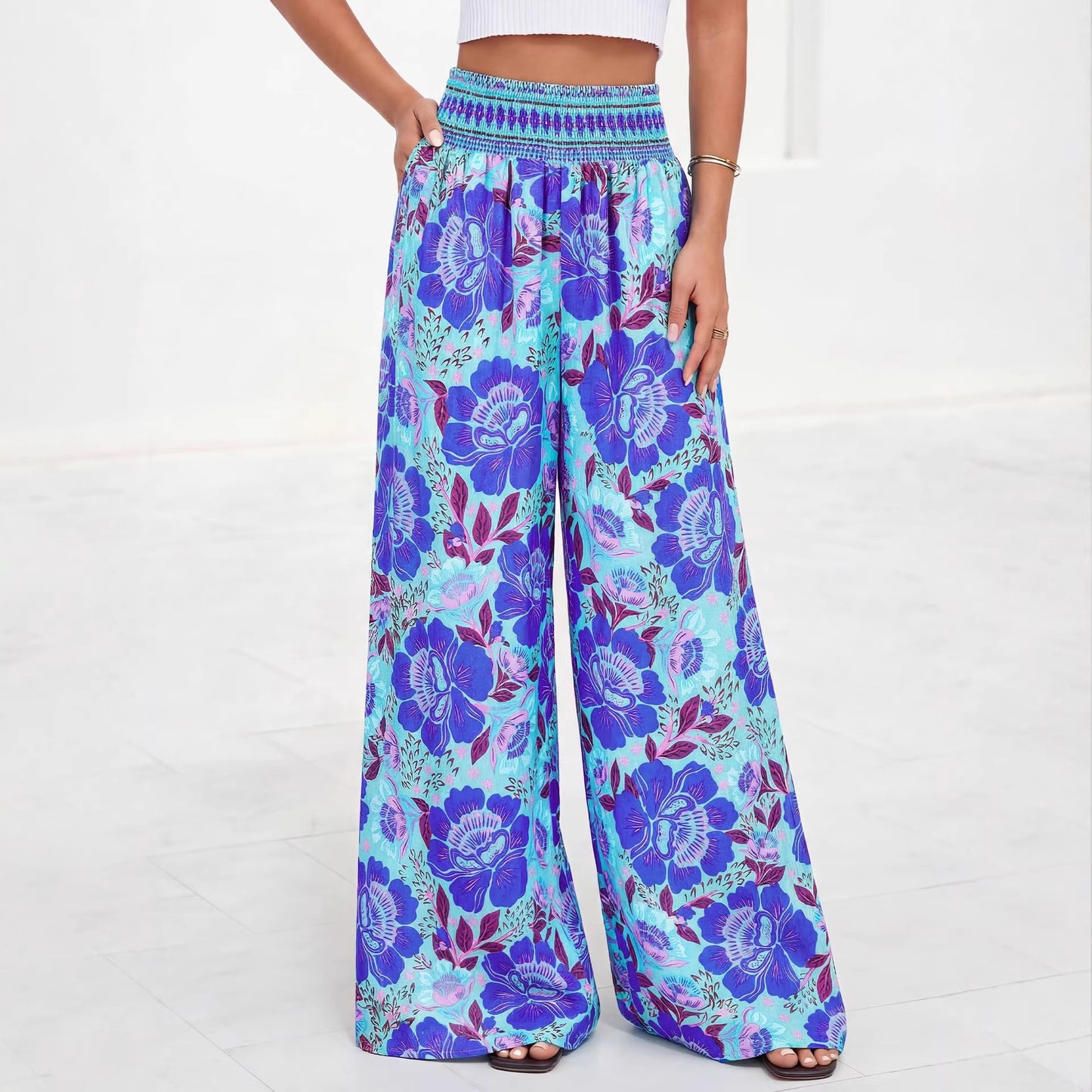 Women's Summer Comfortable High Waist Wide Leg Casual Pants