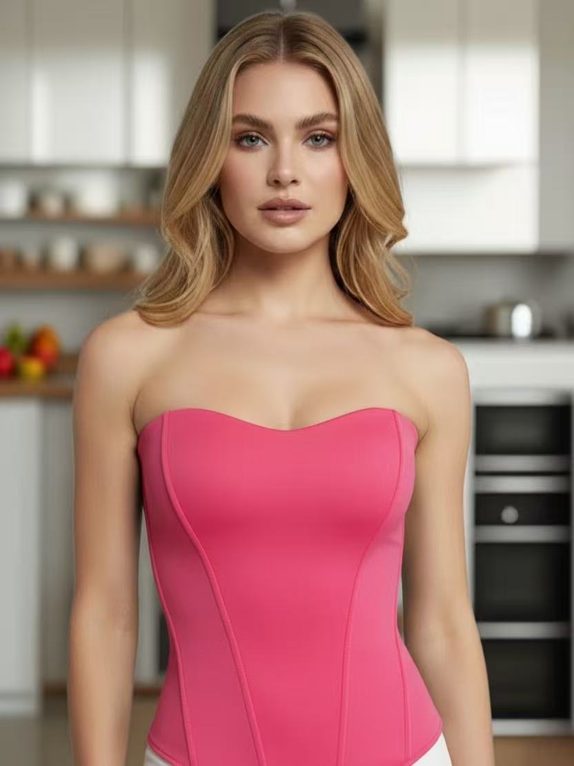 Women's Sexy Long-sleeved Hot Tube Outer Wear Slim Strapless With Chest Tops