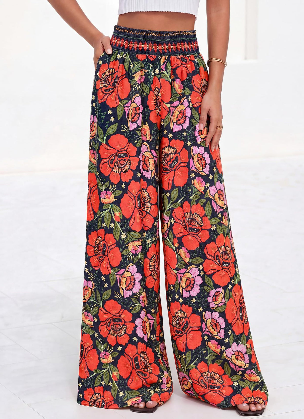 Women's Summer Comfortable High Waist Wide Leg Casual Pants