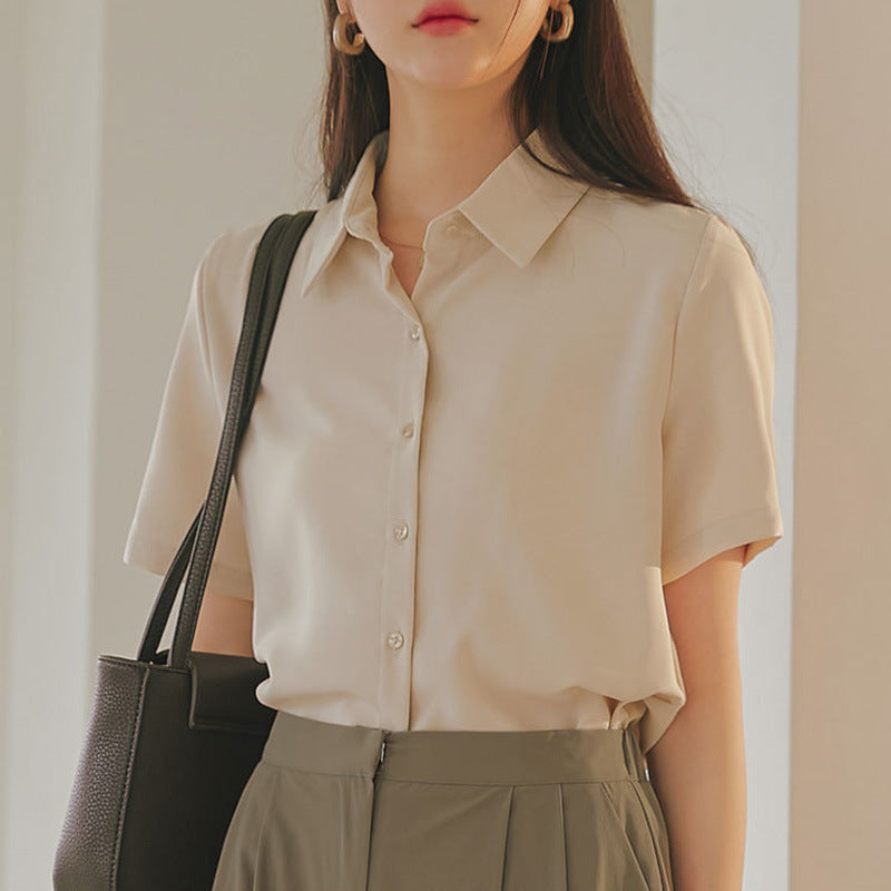 Women's Shirt Summer Short-sleeved Casual Fashion French Style Temperament Blouse