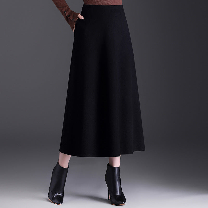 Winter A- Line Temperament Long Dress Cover Slim Umbrella Skirts