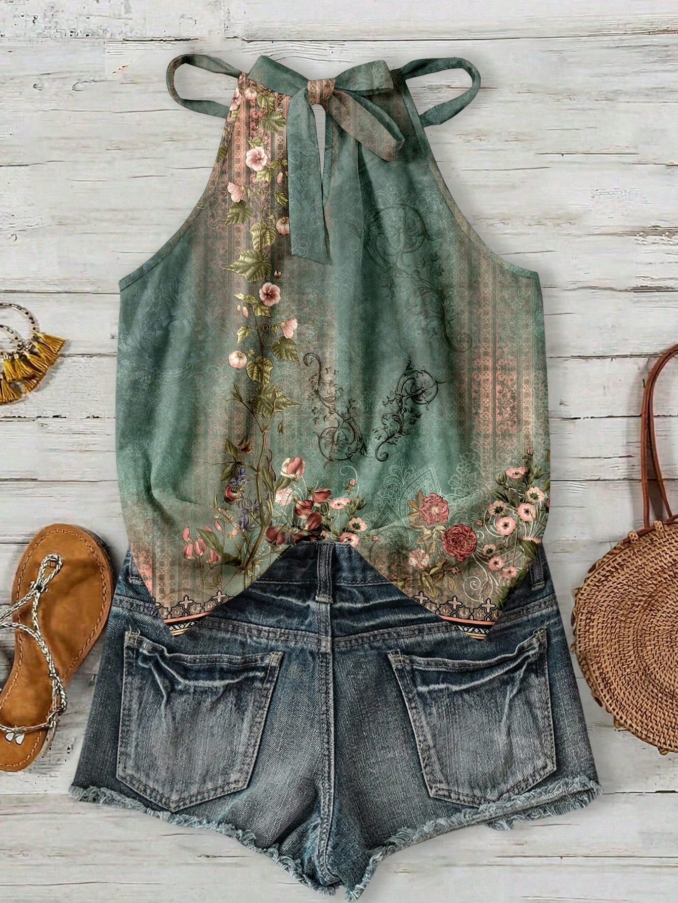 Classy Classic Casual Comfortable Bohemian Halter Tops