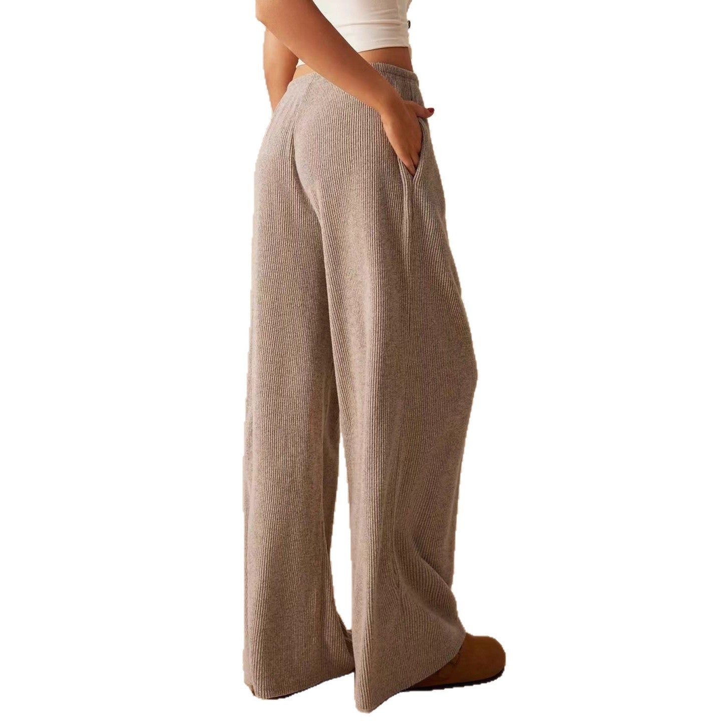 Women's Solid Color Mop Wide Leg High Waist Slimming For More Pants