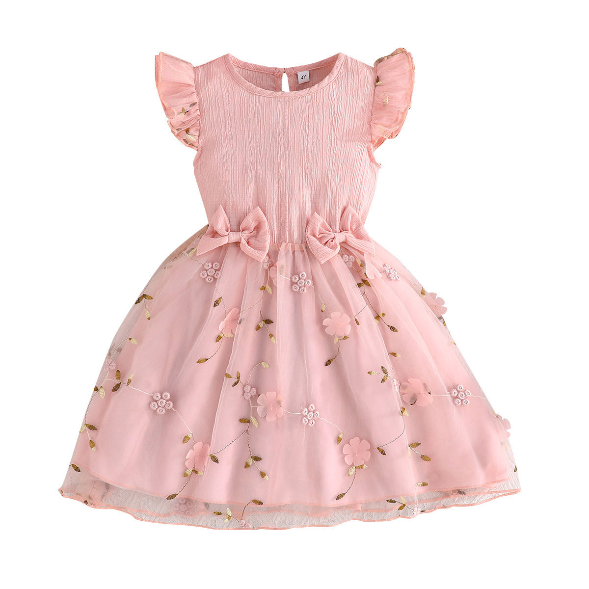 Princess Little Flower Embroidery Decoration Sweet Children's Dress