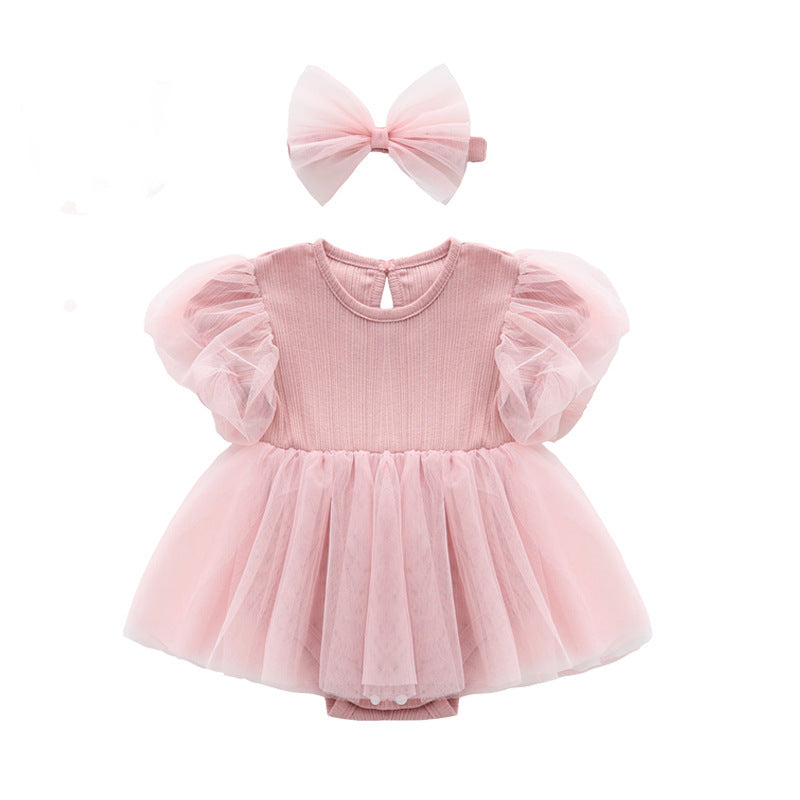 Cotton Born Clothes Princess Infant Skirt Short Sleeve Children's Dress