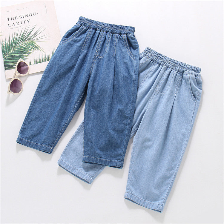 Children's Loose Jeans Denim Trousers Summer Thin Casual Anti Children's Pants