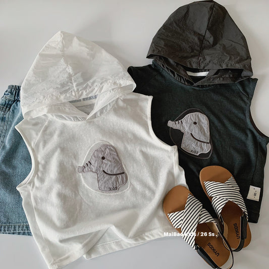 Children's For Boy Summer Korean Style Hoodie Vest Western Class Clothing Children's T-shirt
