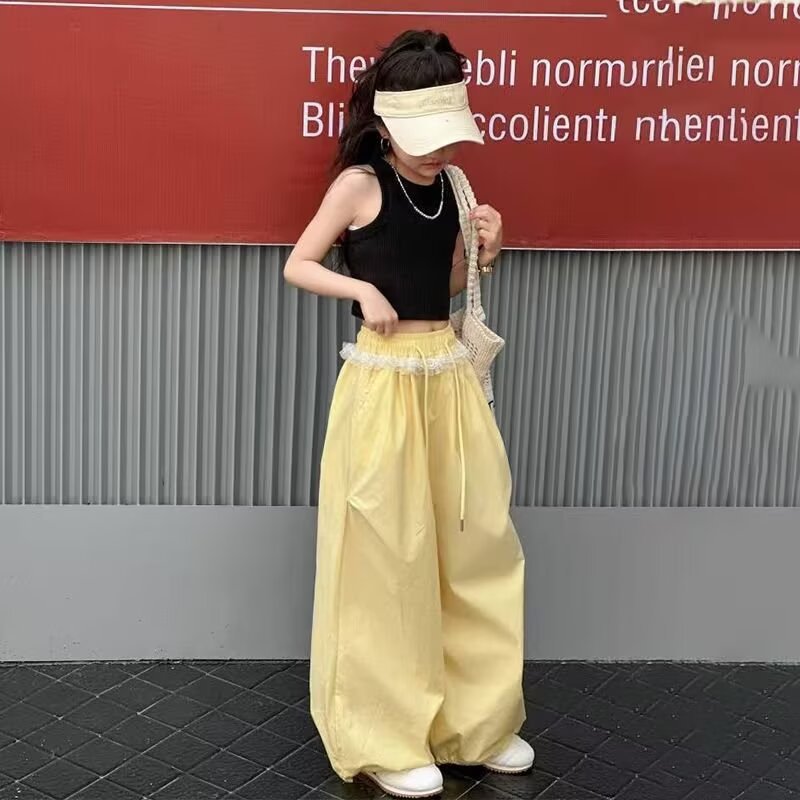 Children's Lace Overalls Summer Cool Casual Thin Children's Pants