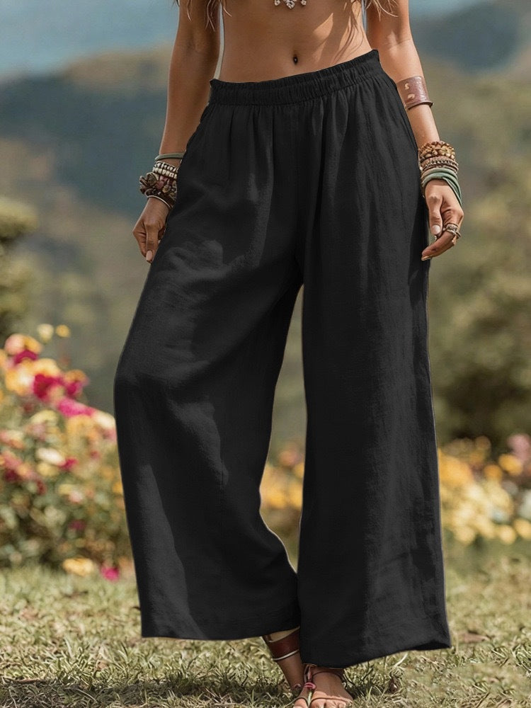 Beautiful Women's Solid Color Loose Trousers Casual Pants