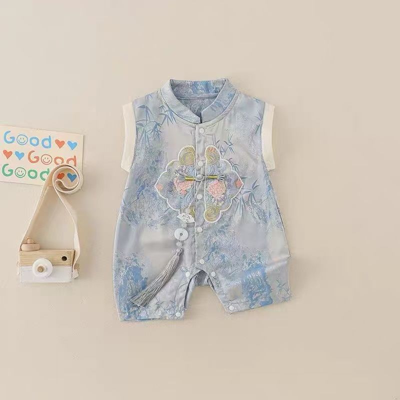 Year Full Moon Sleeveless Clothes Romper Thin National Style Jumpsuits Jumpsuit, Climbing Suit