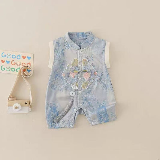 Year Full Moon Sleeveless Clothes Romper Thin National Style Jumpsuits Jumpsuit, Climbing Suit