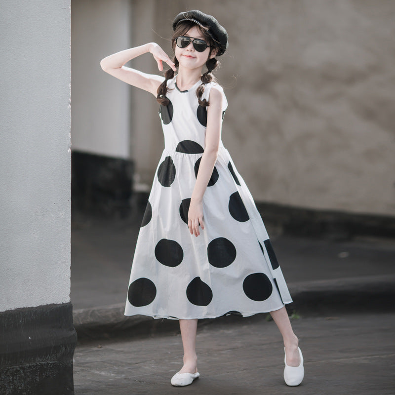 Princess Cotton Loose Western Style Vest Middle Children's Dress