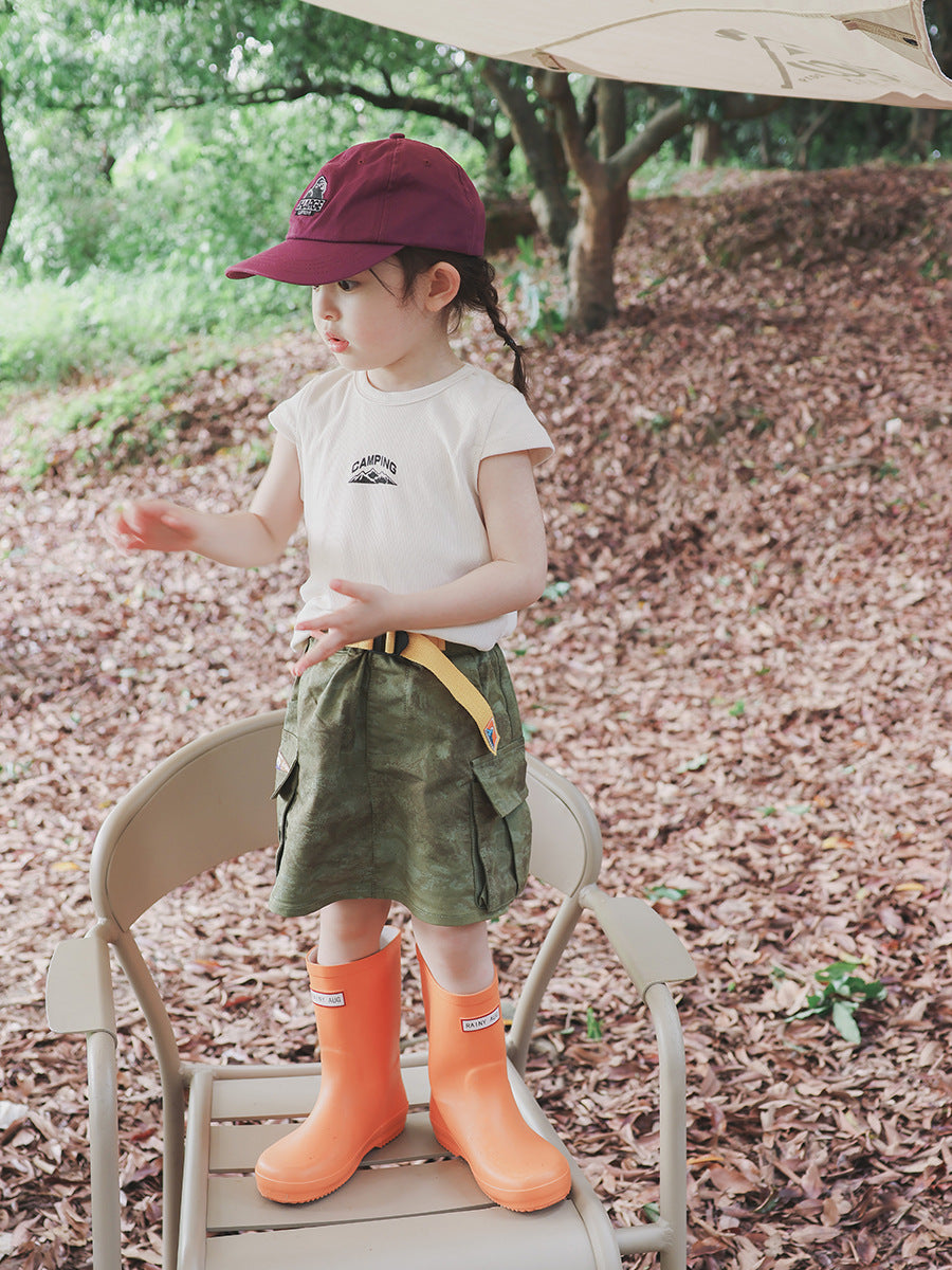Children's Short-sleeved Mountain Outdoor Style Clothing Summer Textured Children's T-shirt