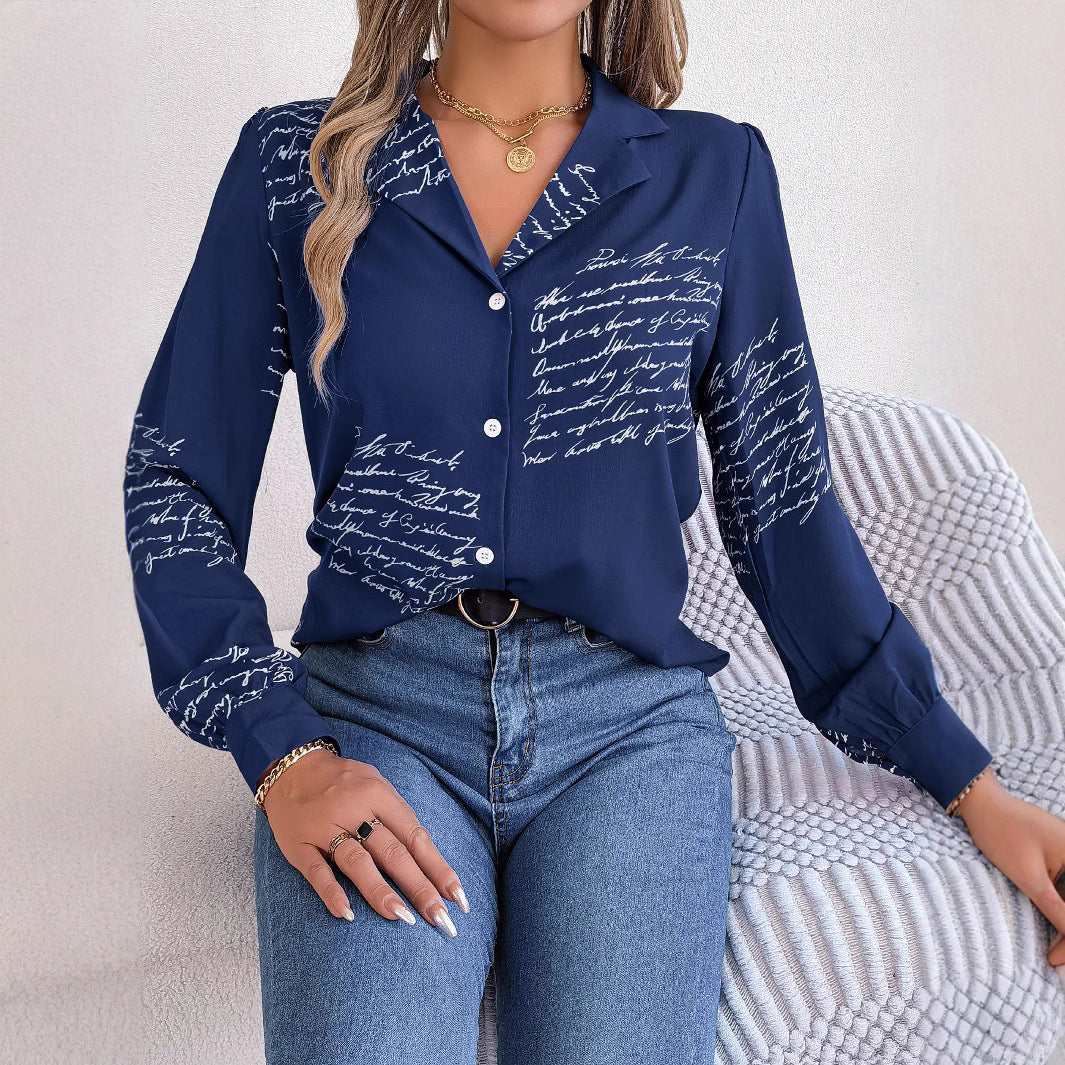 Women's Casual Letters Collar Long Sleeve Suits