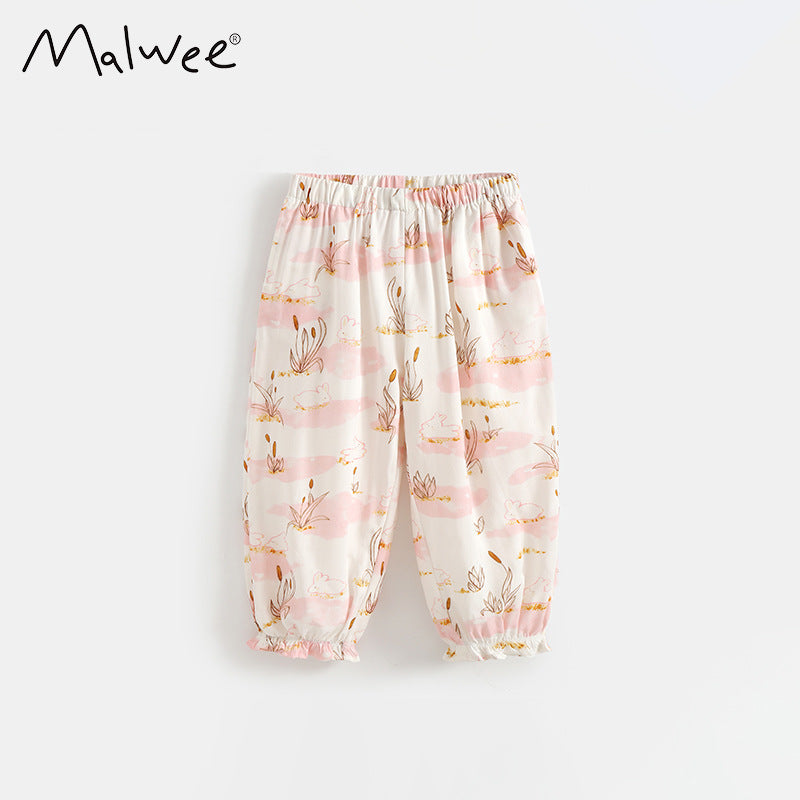 Air Conditioner Summer Clothing Elastic Waist Anti Children's Pants