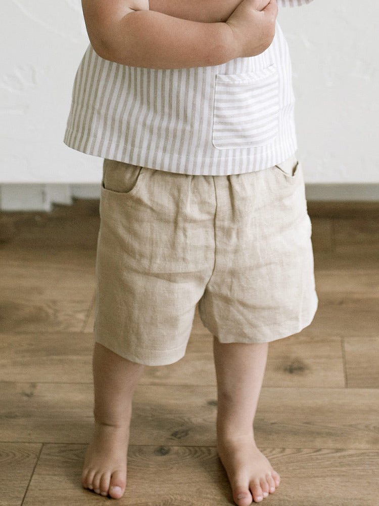 Quality Linen Shorts Summer Comfortable Clothes Elastic Waist Loose Children's Pants