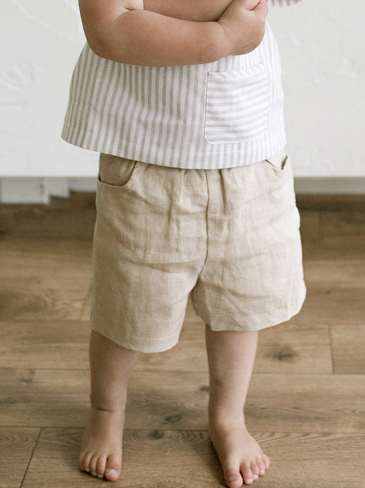 Quality Linen Shorts Summer Comfortable Clothes Elastic Waist Loose Children's Pants